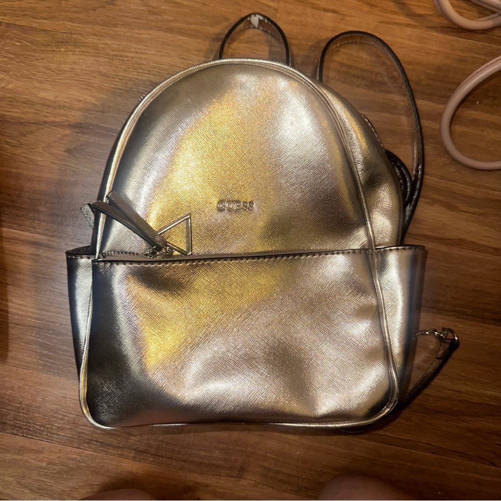 GUESS Rose Gold Metallic Backpack